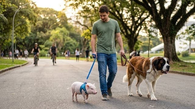 Mini porco pode usar coleira?Aprenda tudo sobre os passeios