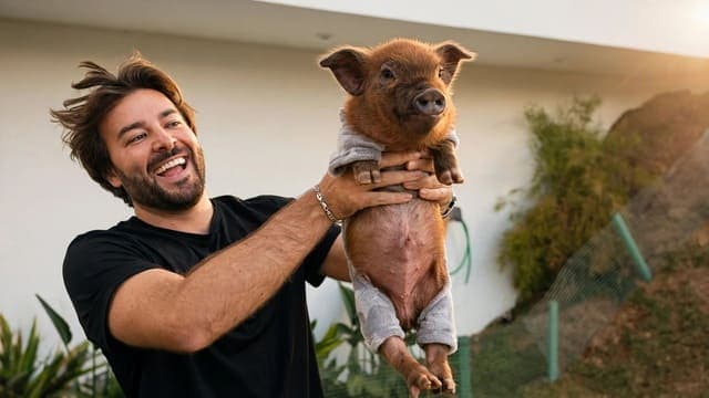 DJ Marcos, do projeto Dubdogz, adquire mini porco na Oinque