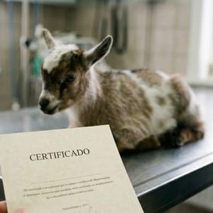 Mini cabrito e craba sendo certificado com pedigree